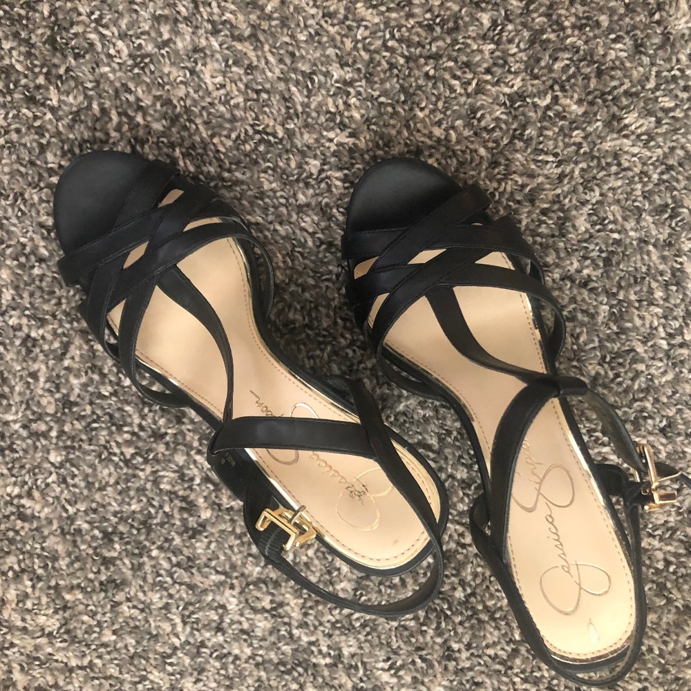 Jessica Simpson Black Wedges